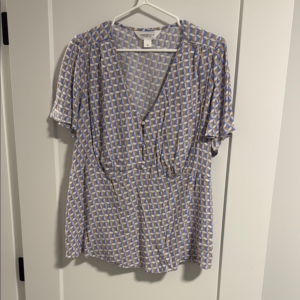 Addition Elle Purple and Gray Blouse